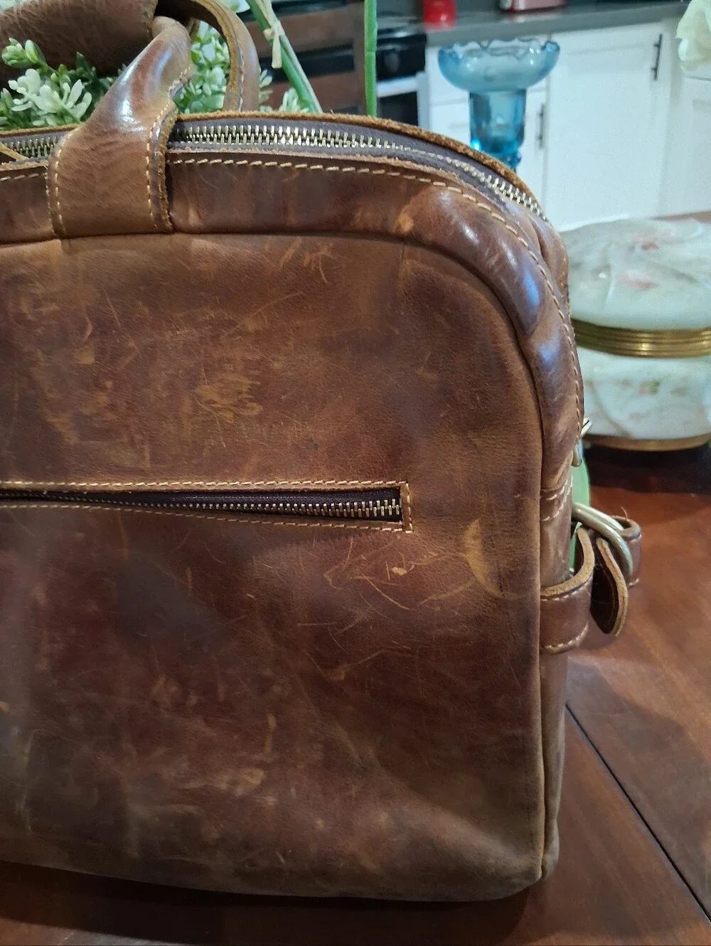 Gorgeous KATTEE Rustic Leather Briefcase